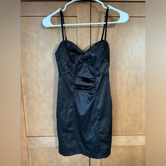 Guess satin black mini dress size 1 - Picture 2 of 7